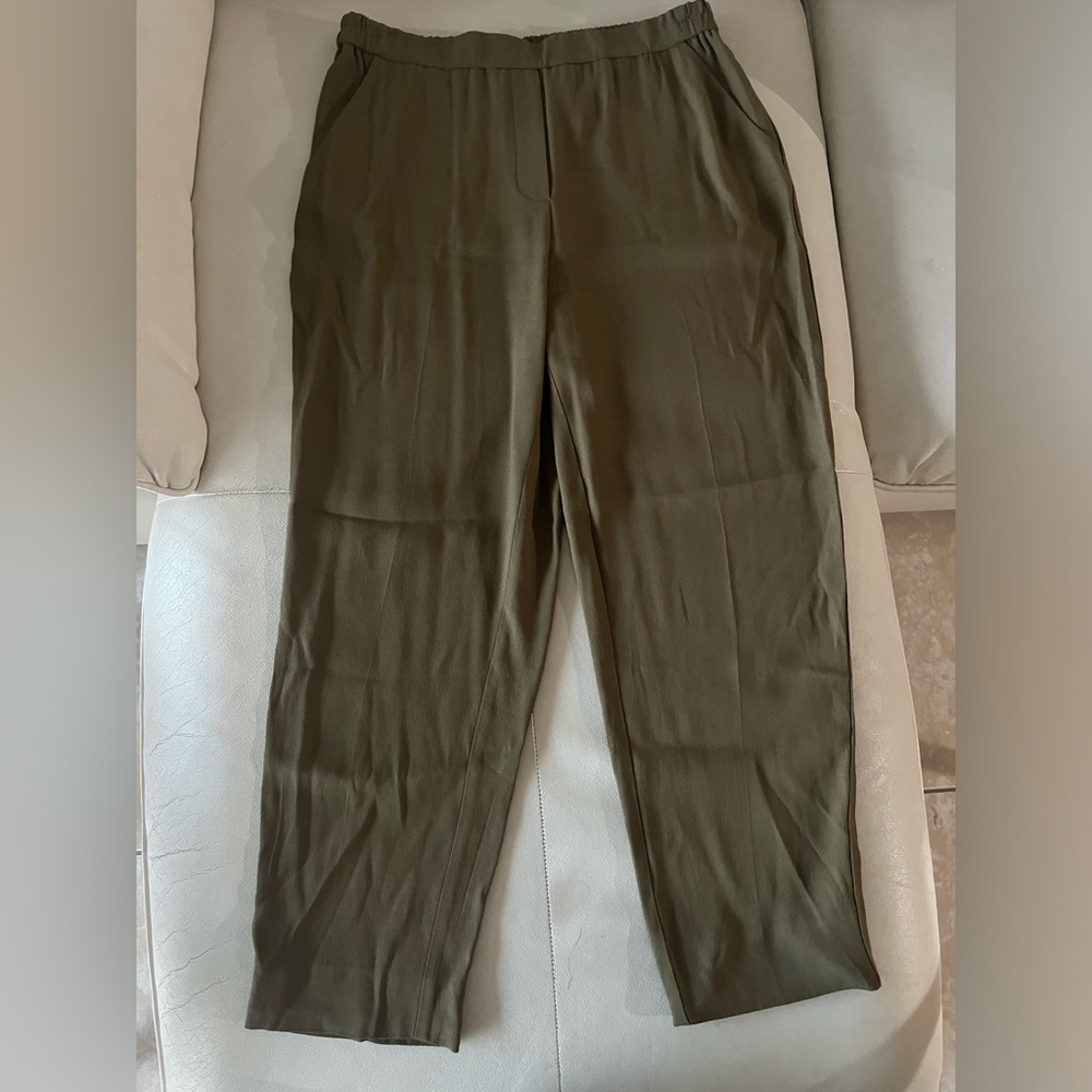 Halogen - Pull-up Olive Green Pants Trousers